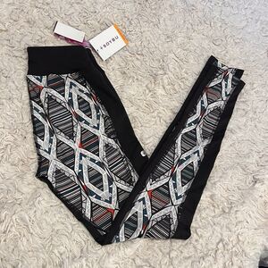 Soybu Women's Toni Leggings Size XS Stretch Re-Flex Illusion Gray Coral